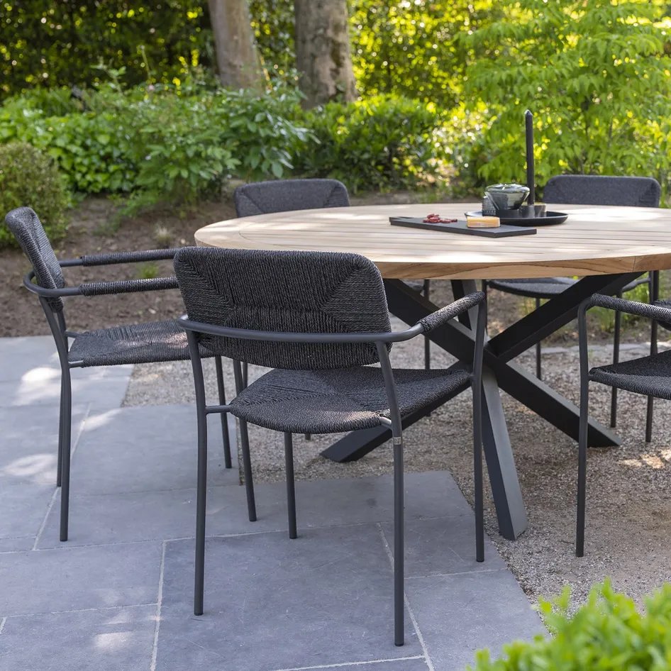 Bora 0000 Bora dining chair anthracite Prado 160cm 01 kopiëren