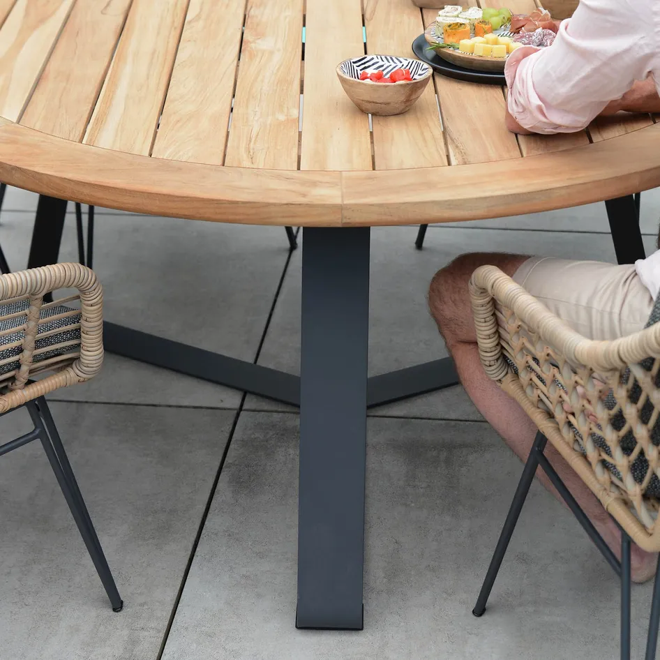 Basso 0005 Basso round teak table detail frame 02