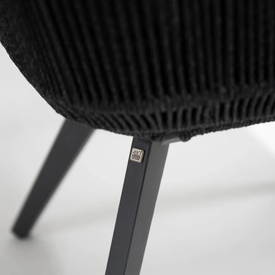 Flores 0001 213730 Flores dining chair anthracite rope alu frame detail 015