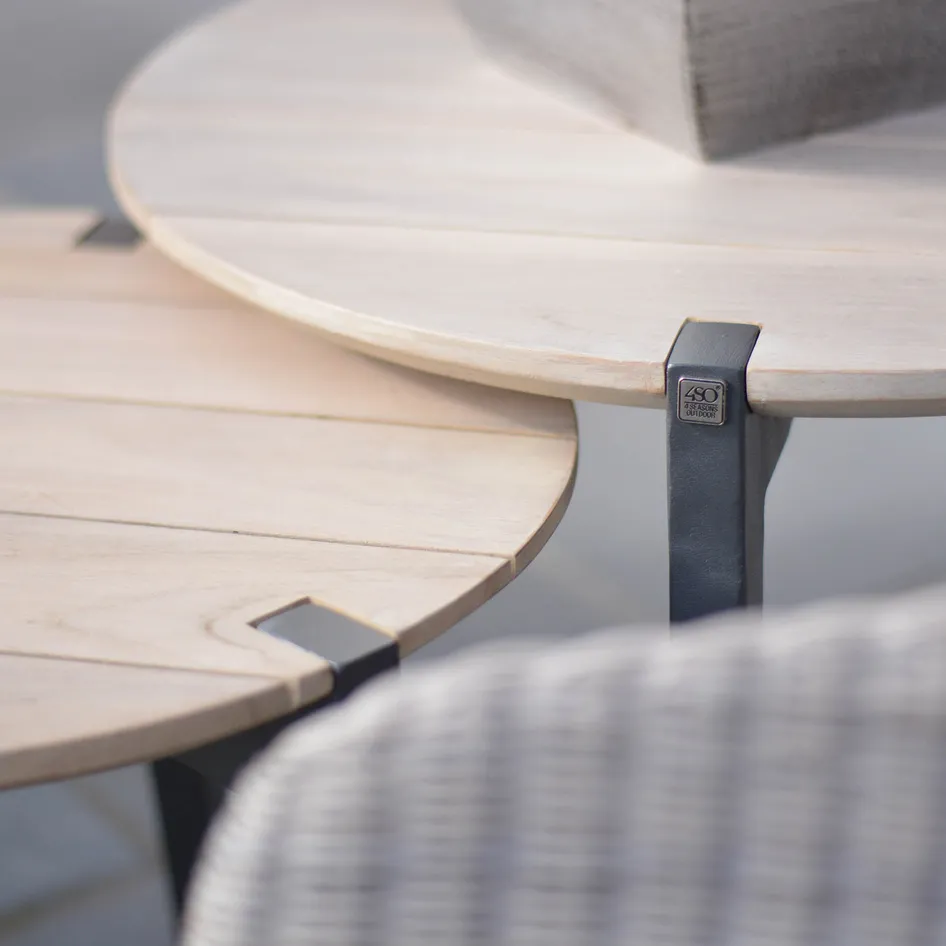 Gabor 0001 Gabor set detail tables teak alu