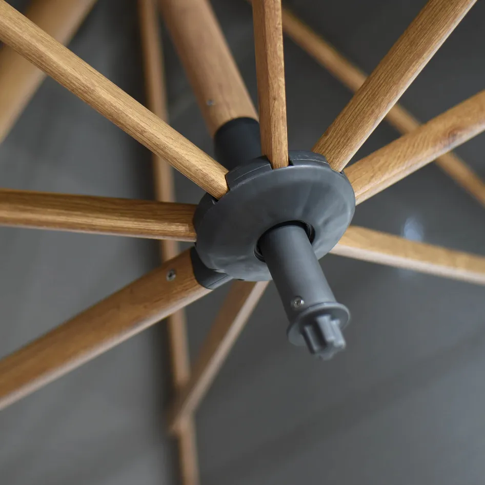 Siesta premium 0002 Siesta premium 300x300cm Charcoal fabric Woodlook frame detail 03