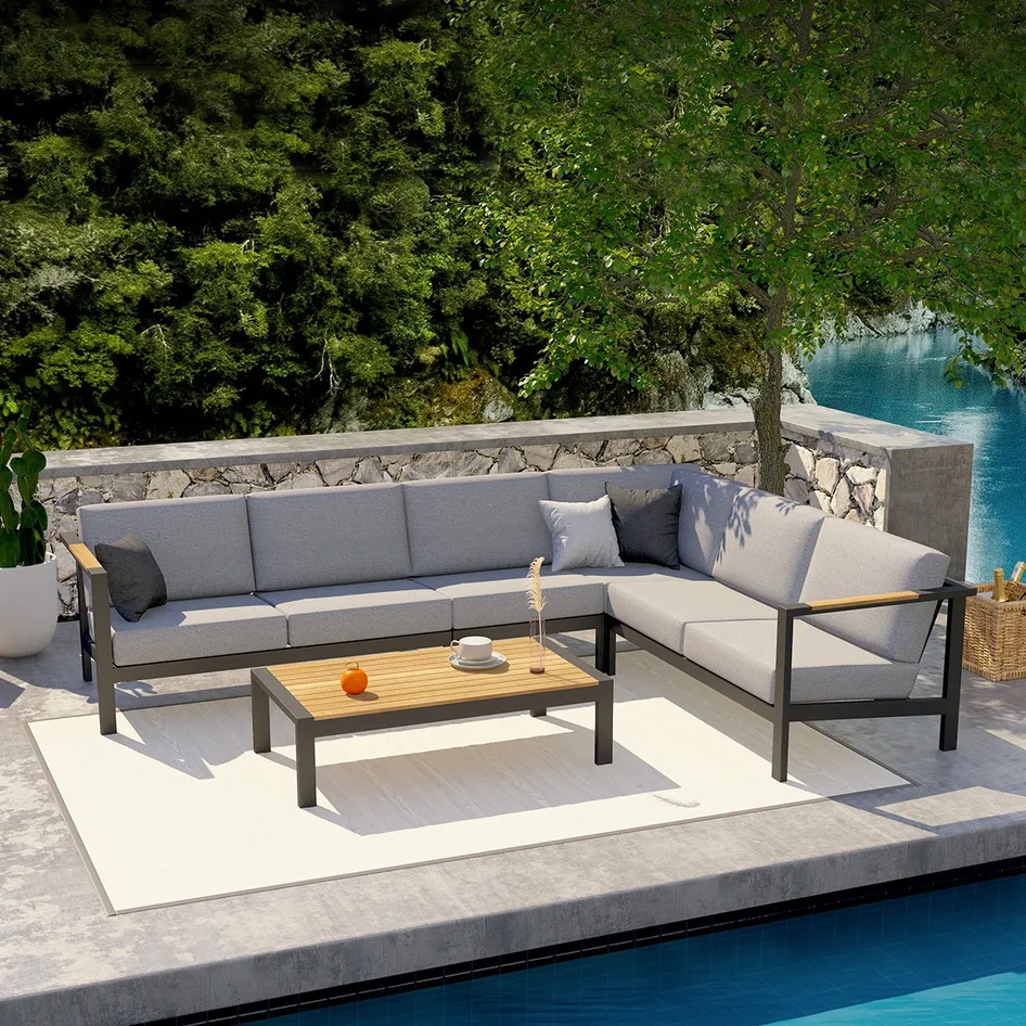 Ginger modular corner with lounge table outdoor 01