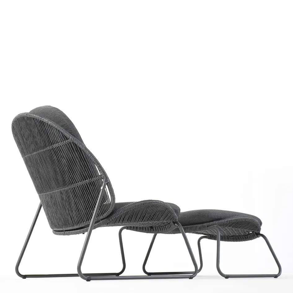 Delano living chair anthracite with footstool 01