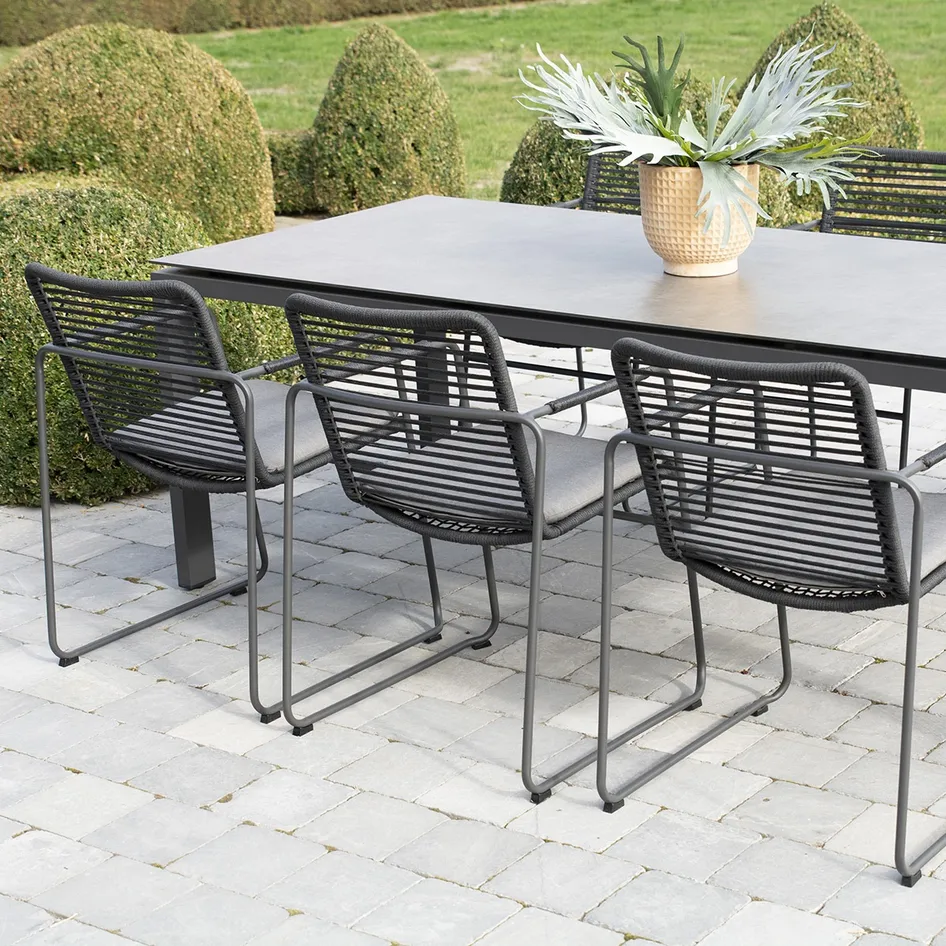 Elba dining Goa HPL Dark grey dining set 02