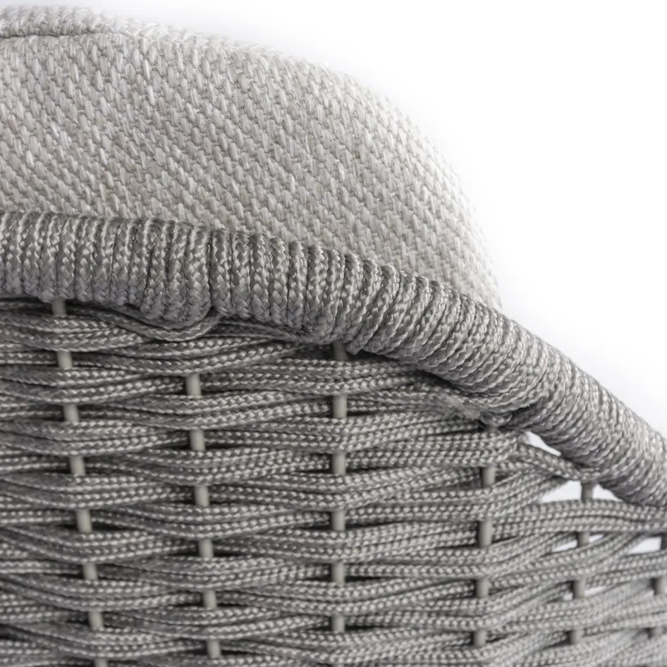 Focus dining chair silvergrey rope detail 01