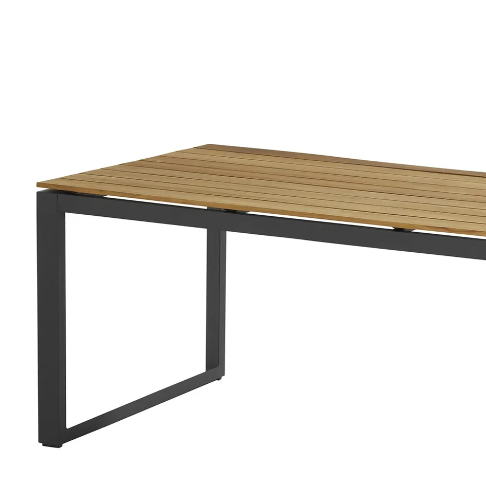 Heritage table teak top 220 x 95 cm matt carbon