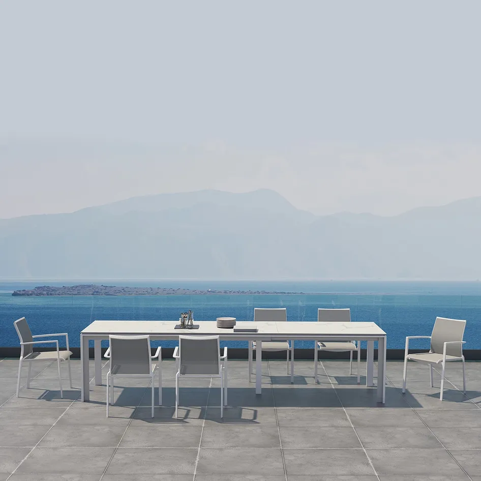 Melbourne dining set with extending Heritage table white