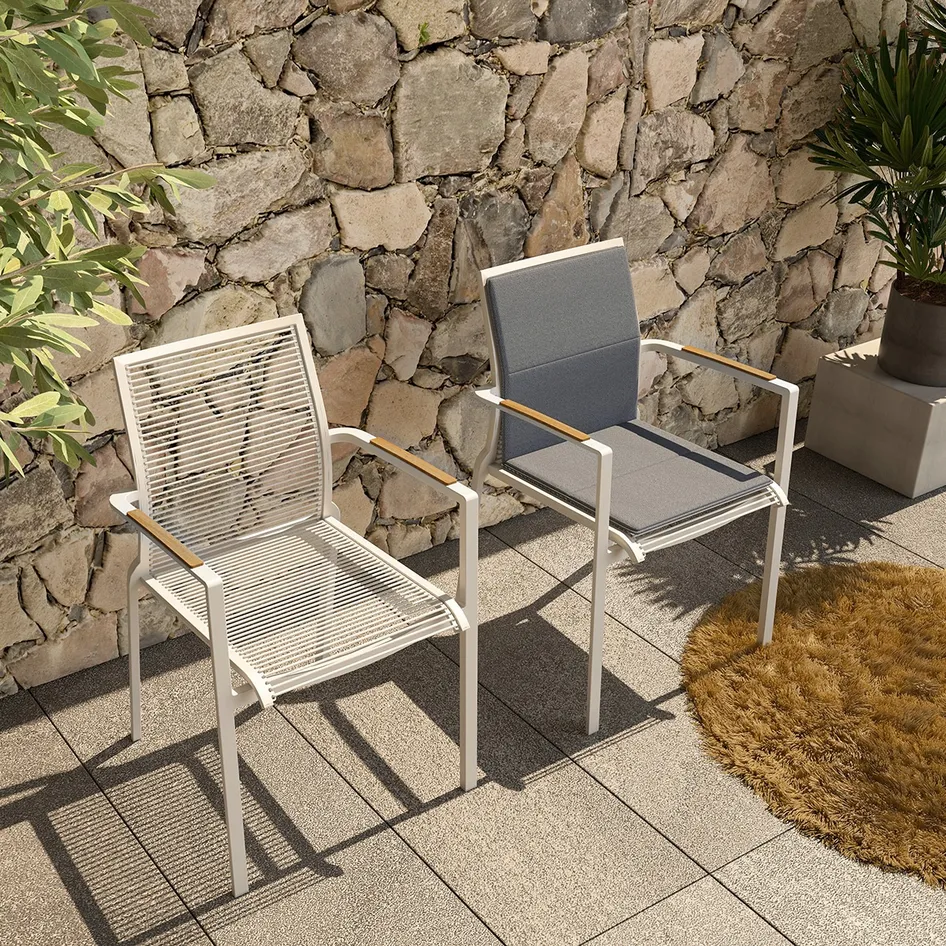 Melbourne rope stackable chair white outdoor 01