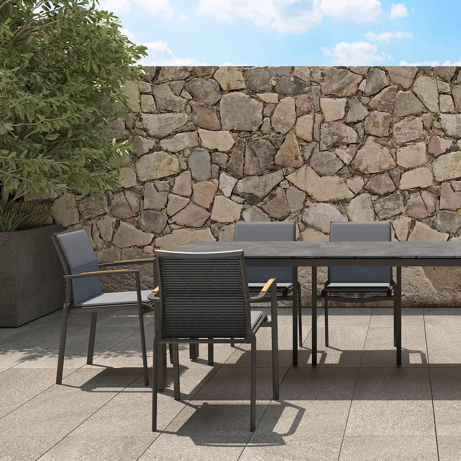 Melbourne rope stacking chair anthracite outdoor 01