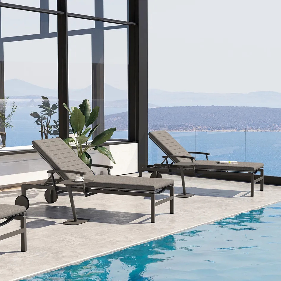 Regina sunbeds with universal sunbed cushion and panino side tables