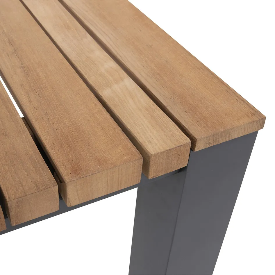 Ridge dining table anthracite teak top 220x95cm detail 014