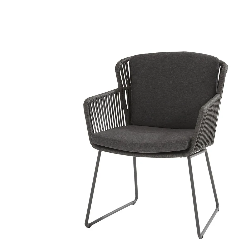 Vitali dining chair anthracite webbing with 2 cushions 1